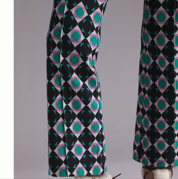 Anthropologie MAEVE The Margot Kick-Flare Cropped Pants In Geo Print. XS - Picture 4 of 14